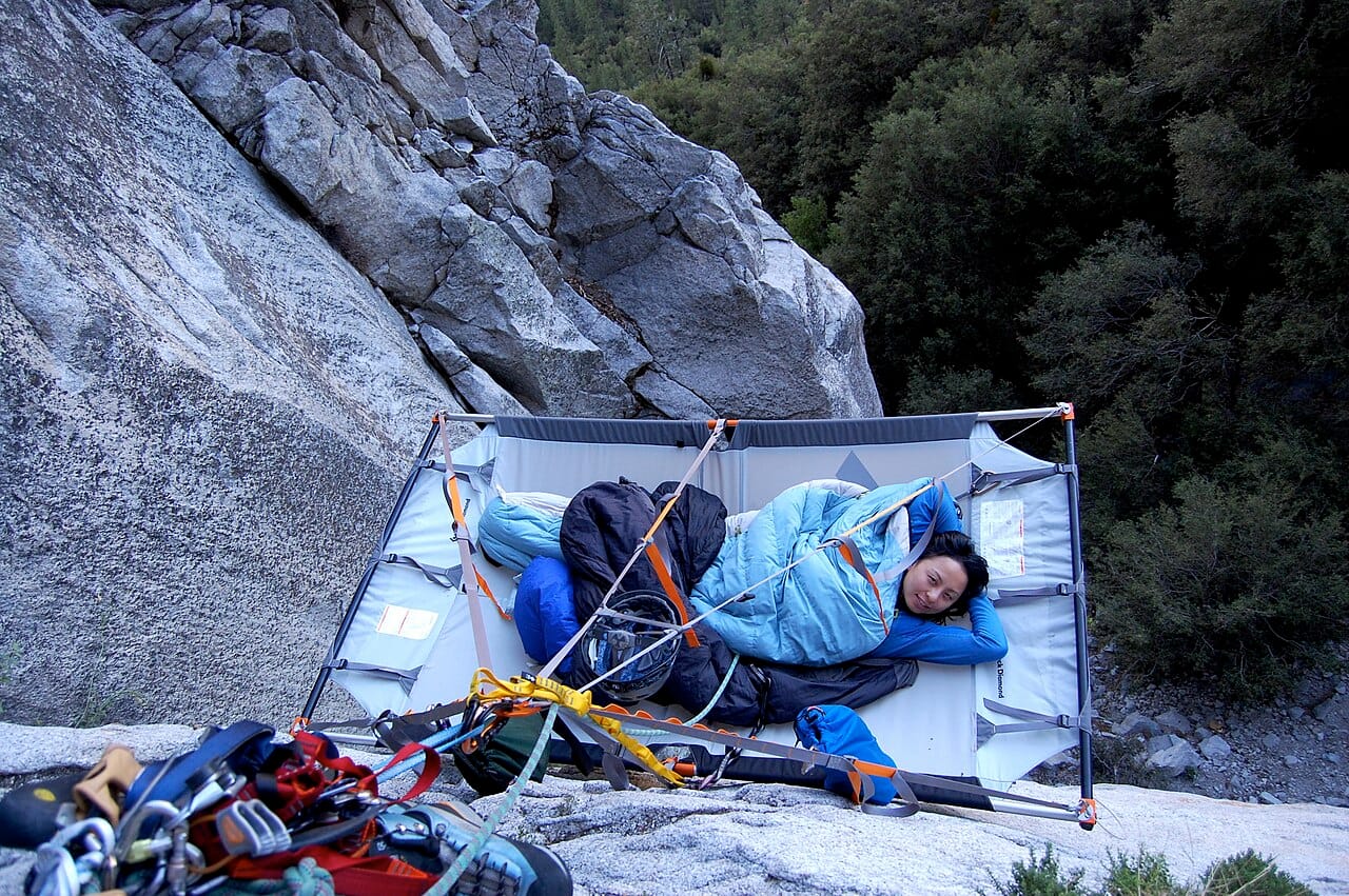 Lying on the portaledge
